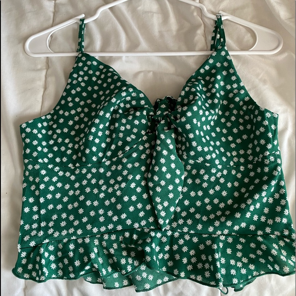 Green Flower Tank Top